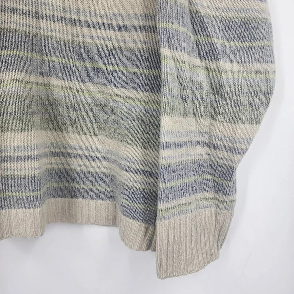 Woolrich Women's Striped‎ Crew Neck 100% Lambs Wool Long Sleeve Sweater Size L - Picture 2 of 11